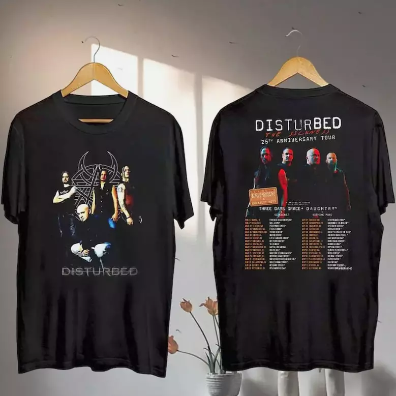The Sickness Graphic Tee 2025 Disturbed 25Th Anniversary Tour Shirt Celebrate 25