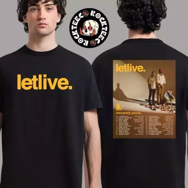 Letlive Sincerely Yours Tour 2025 Poster Tour Dates Two Sides Unisex Shirt