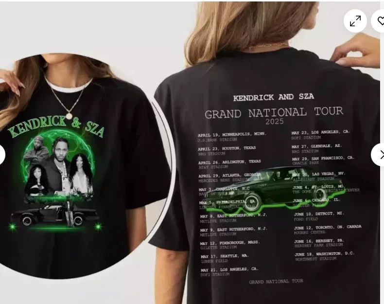 Kendrick Sza Grand National Tour 2025 Shirt, 2 Sided Trending Shirt