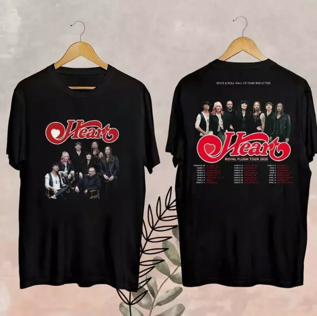 Heart Band Graphic Shirt, Rock Band Heart Tour 2025 Shirt