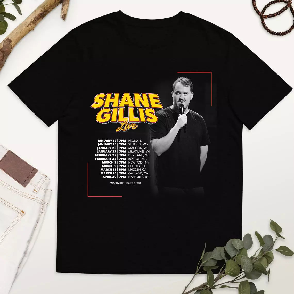 Shane Gillis 2025 Tour Comedy Live Shirt 
