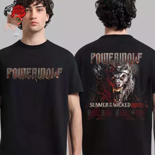 Powerwolf Summer Of The Wicked 2025 Tour Dates List Two Sides Unisex Shirt