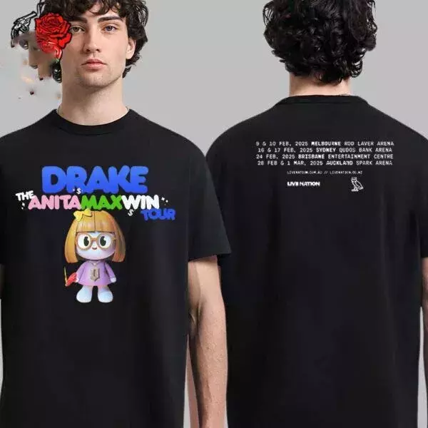 Drake The Anita Max Win Tour In Australia And Zealand 2025 Tour Shirt