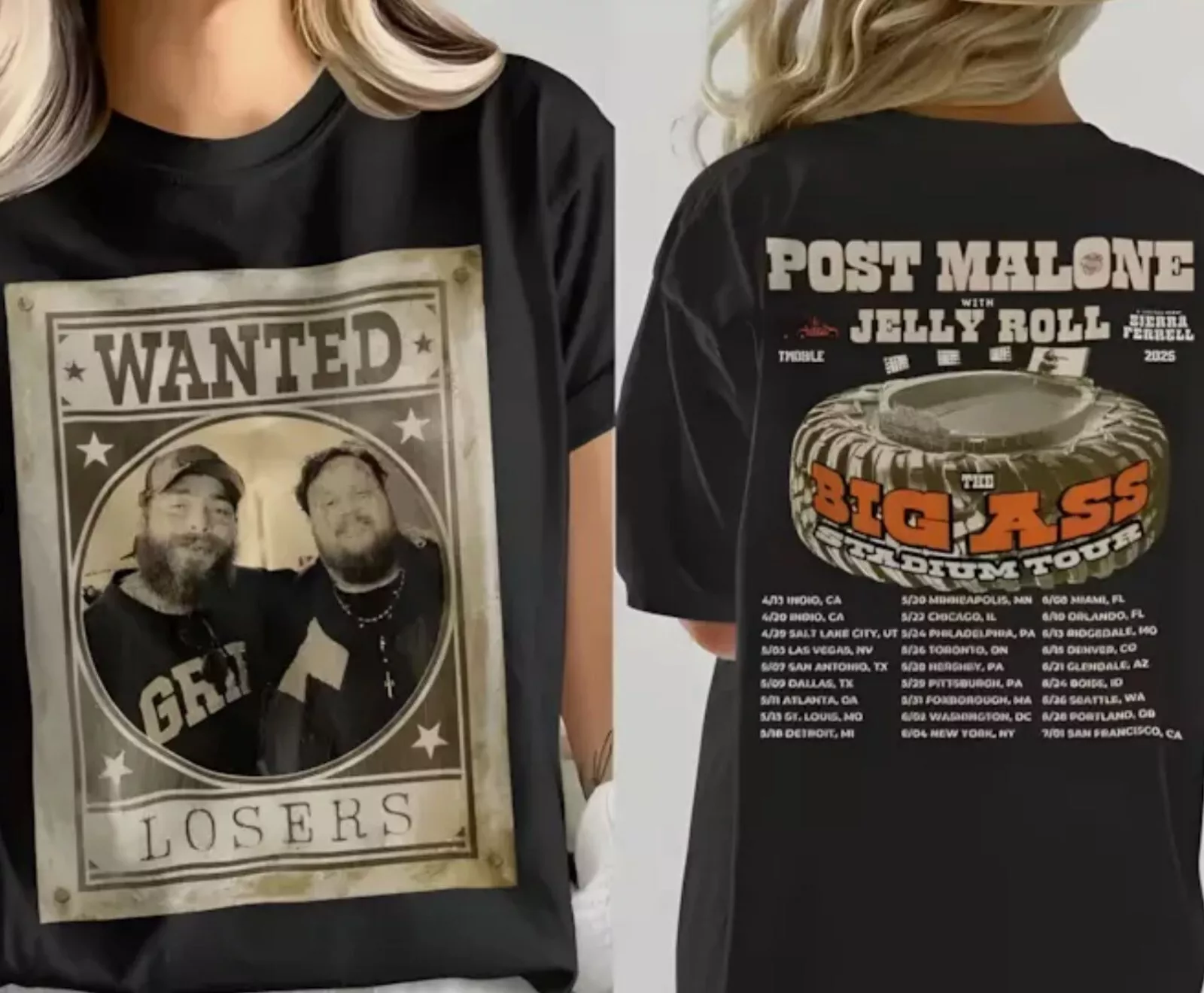 Post Malone, Post Malone Tour, Big Ass Stadium Tour, Posty 2025 Tour Shirt
