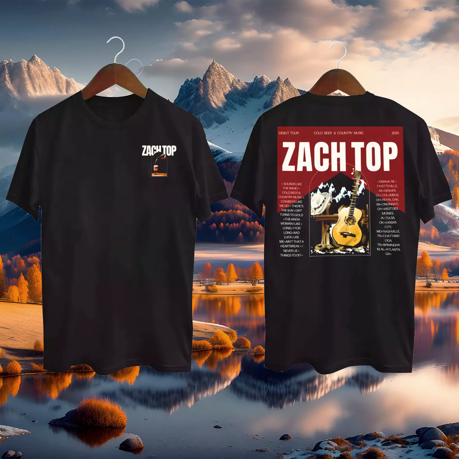 Zach Top Cold Beer & Country Music Tour 2025 Shirt Comfy Cozy Shirt Gift S-4Xl