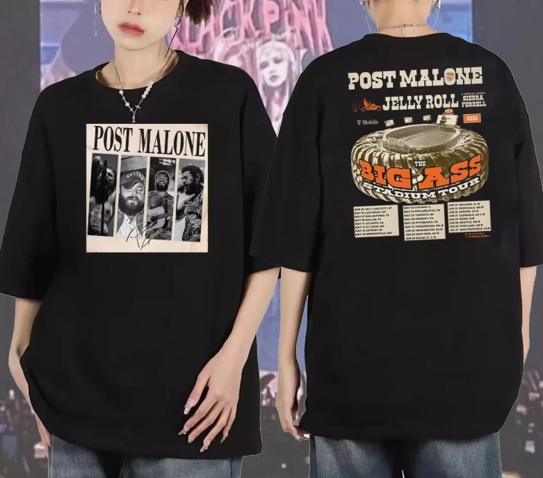 Post Malone With Jelly Roll The Big Ass Stadium Tour 2025 Shirt 7