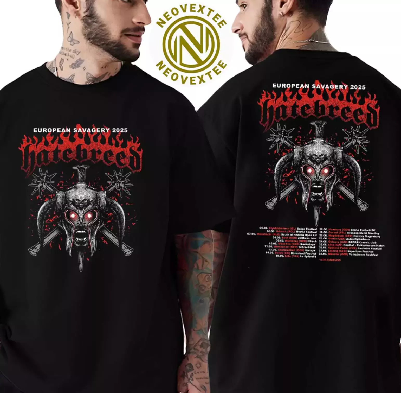 Shirt Hatebreed Band European Savagery Tour 2025 June Dates List