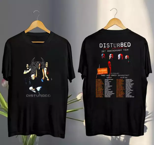 The Sickness Graphic Tee, 2025 Disturbed The Sickness 25Th Anniversary Tour Shirt Shir