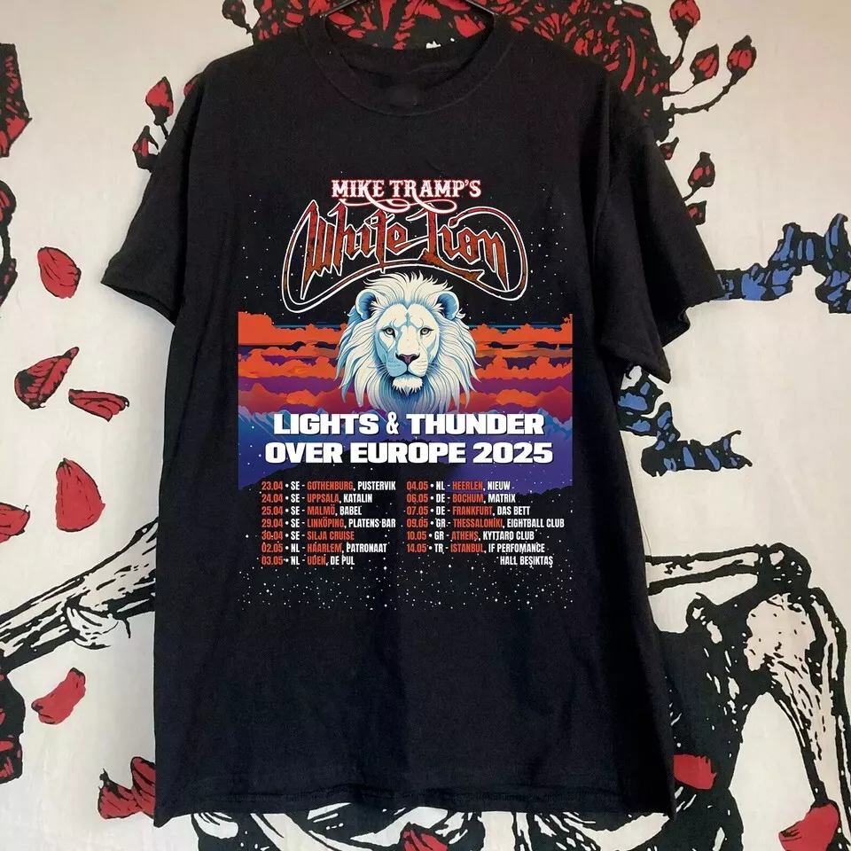 Mike Tramp White Lion Band Lights Thunder Tour 2025 Shirt S-5