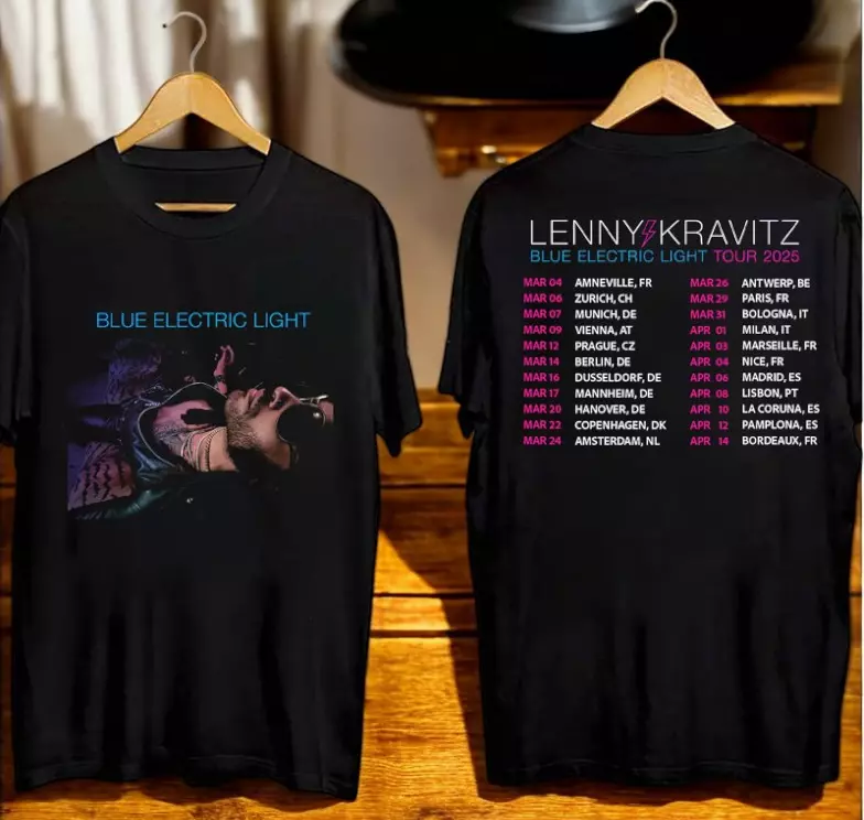 Lenny Kravitz Blue Electric Light Tour Concert 2025 Music Shirt