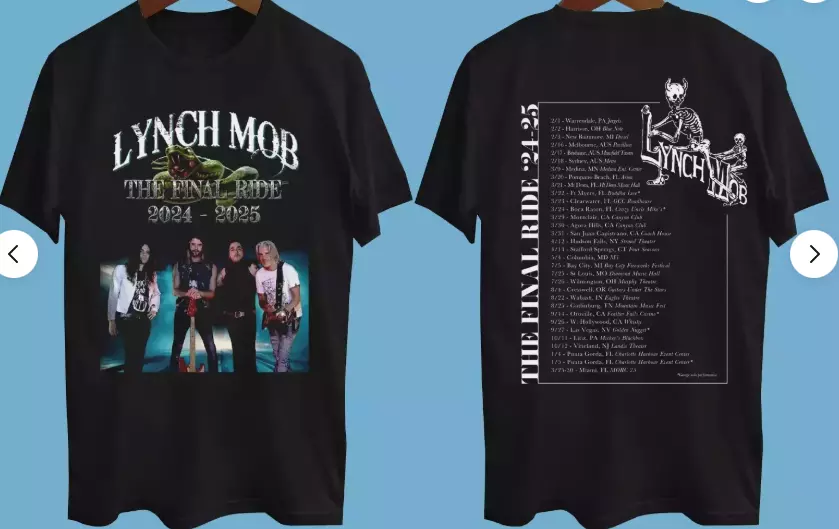 Lynch Mob The Final Ride 2024-2025 Tour Date Black Shirt