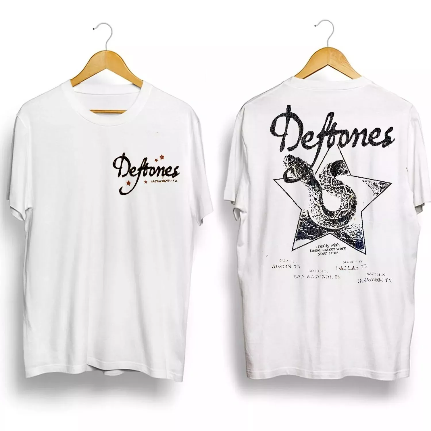  Deftones Texas Exclusive Double Sided 2025 Tour Reprinshirt