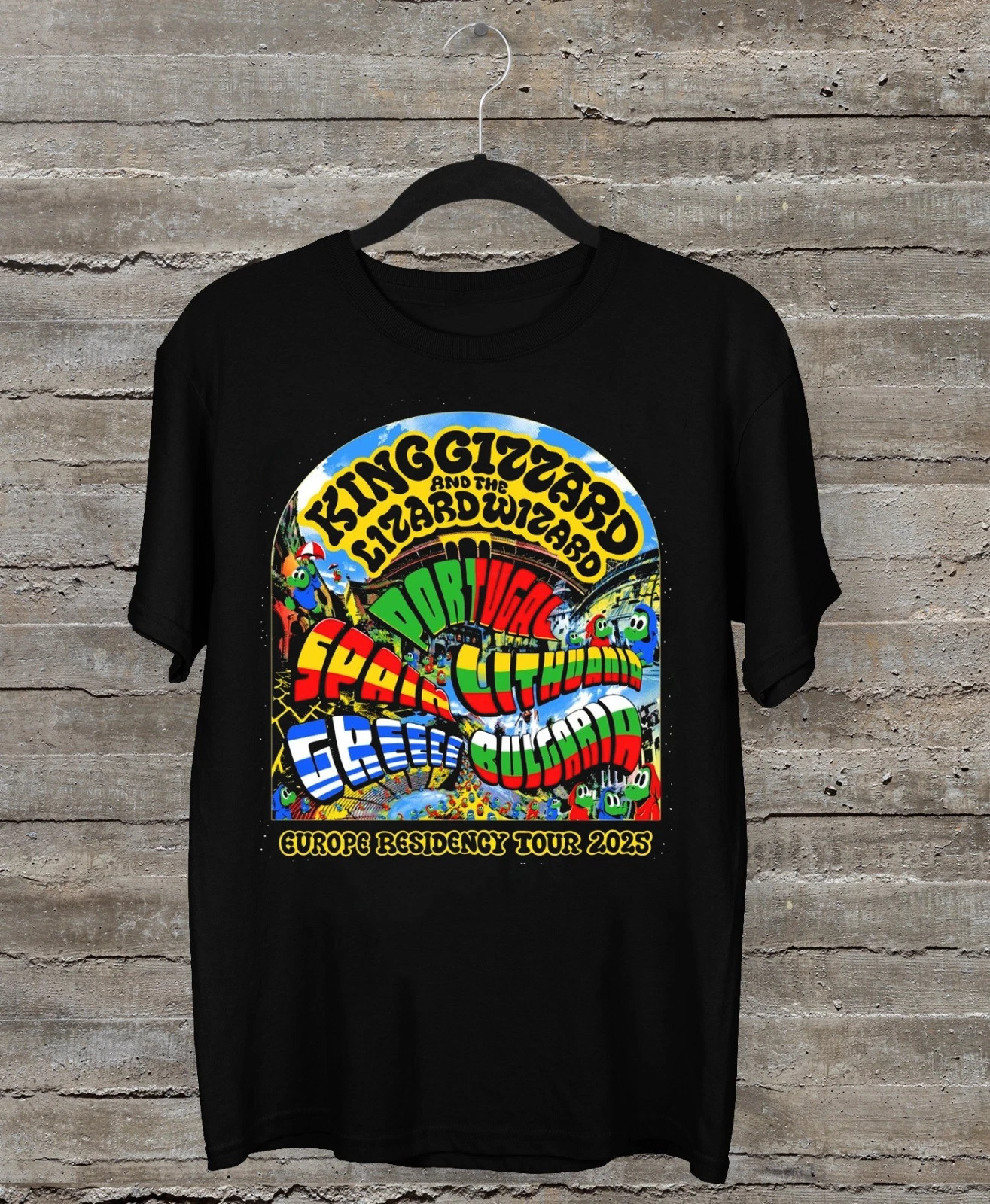 Gizzard The Lizard Wizard Tour 2025 Black Shirt