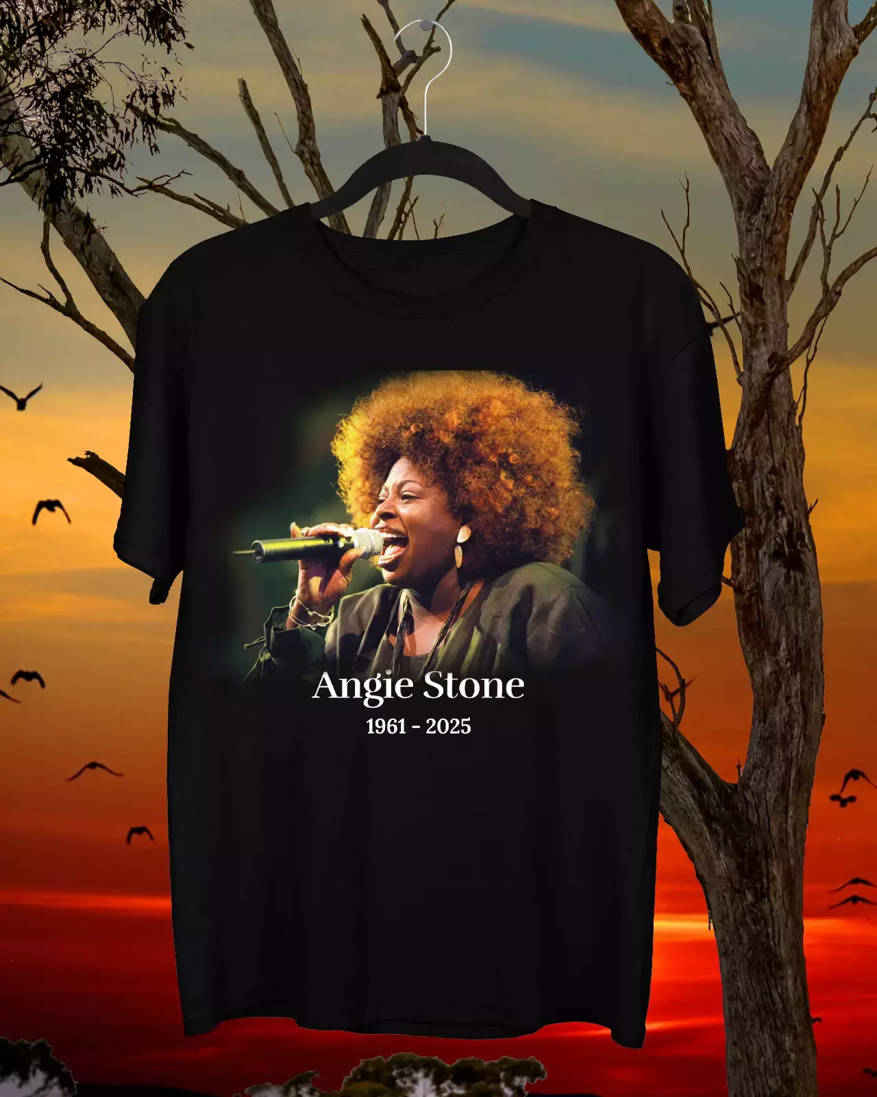 Remembering Angie Stone 1961-2025 Classic Black Shirt 