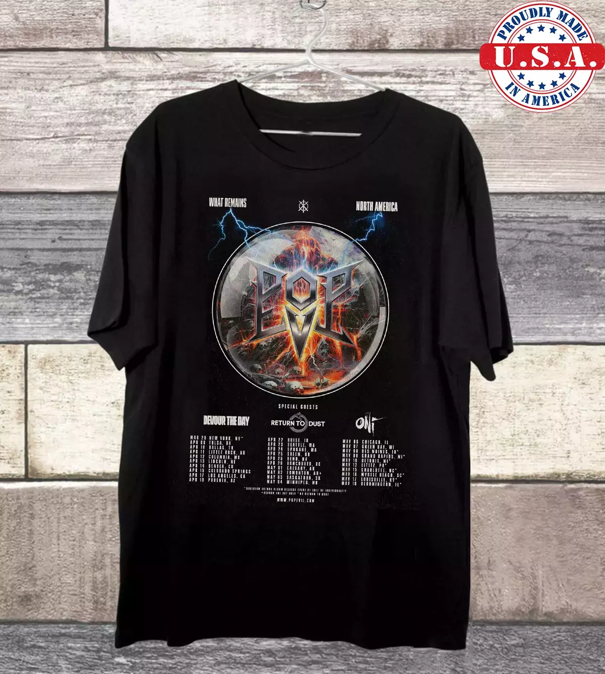 Pop Evil Band What Remains North America Tour 2025 Shirt 