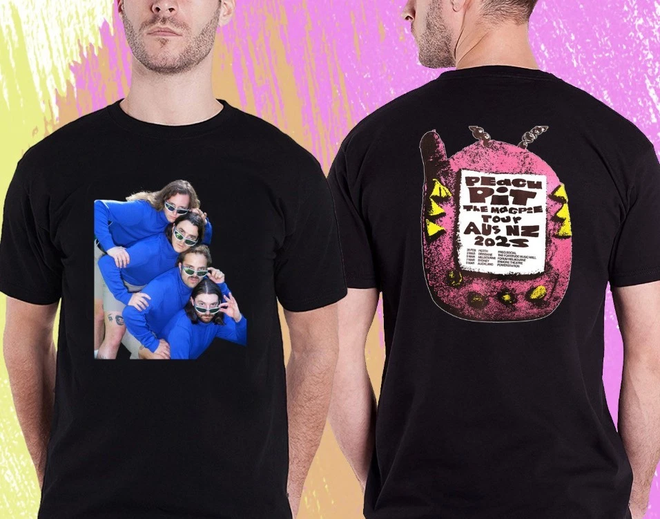 Shirt Peach Pit The Magpie Australia Tour 2025 Peach Pit Black Unisex