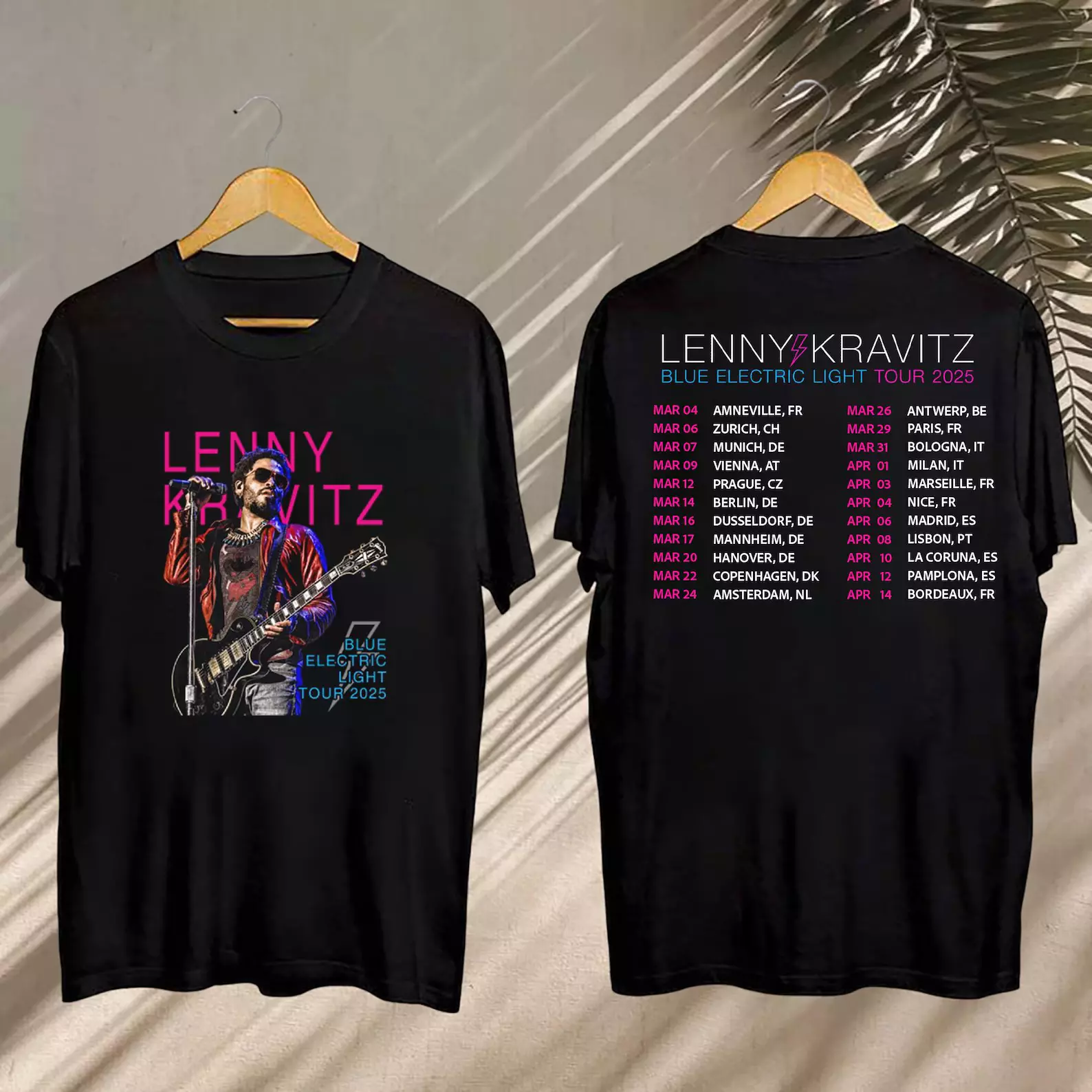 Lenny Kravitz Fan Gift, Lenny Kravitz Blue Electric Light Tour Shirt Tee, 2025 Lenny K