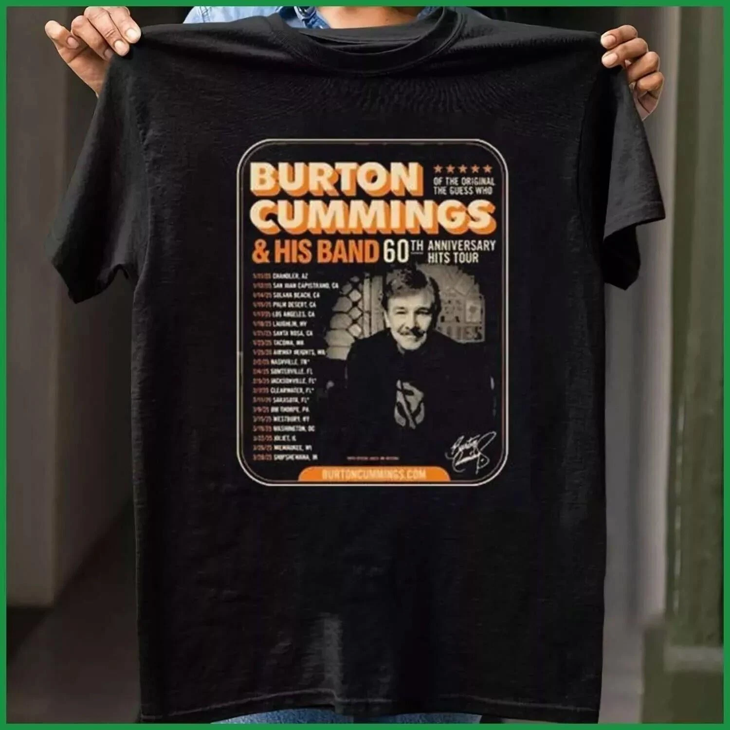 Shirt Burton Cummings His Band 60Th Anniversary Hits Tour 2025