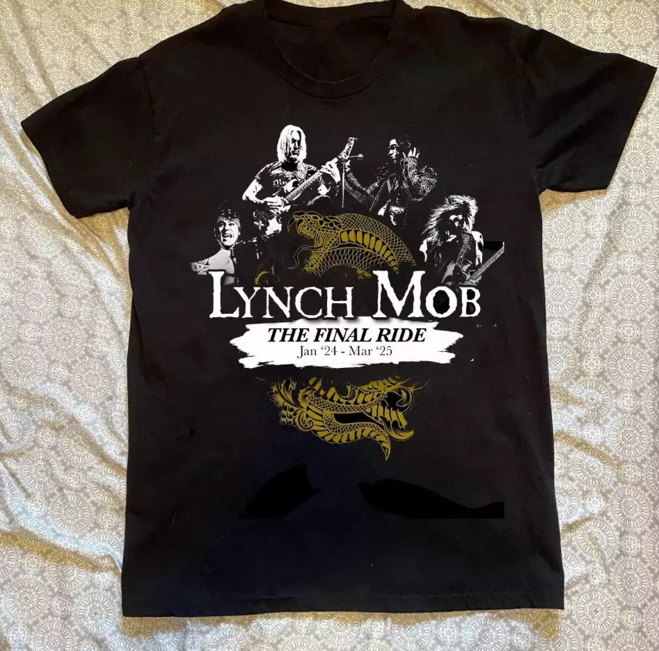 Lynch Mob The Final Ride 2025 Tour Short Sleeve Black Shirt