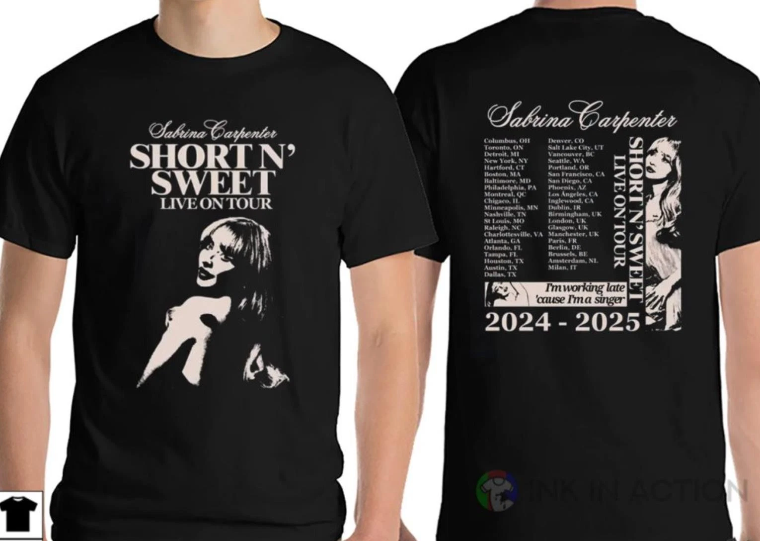 Sabrina Carpenter Short N Sweet Live On Tour 2024-2025 Schedules Shirt