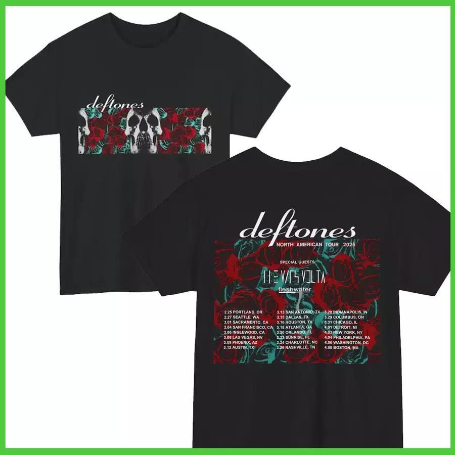 Shirt Deftones North American Tour 2025 Two Side Tour