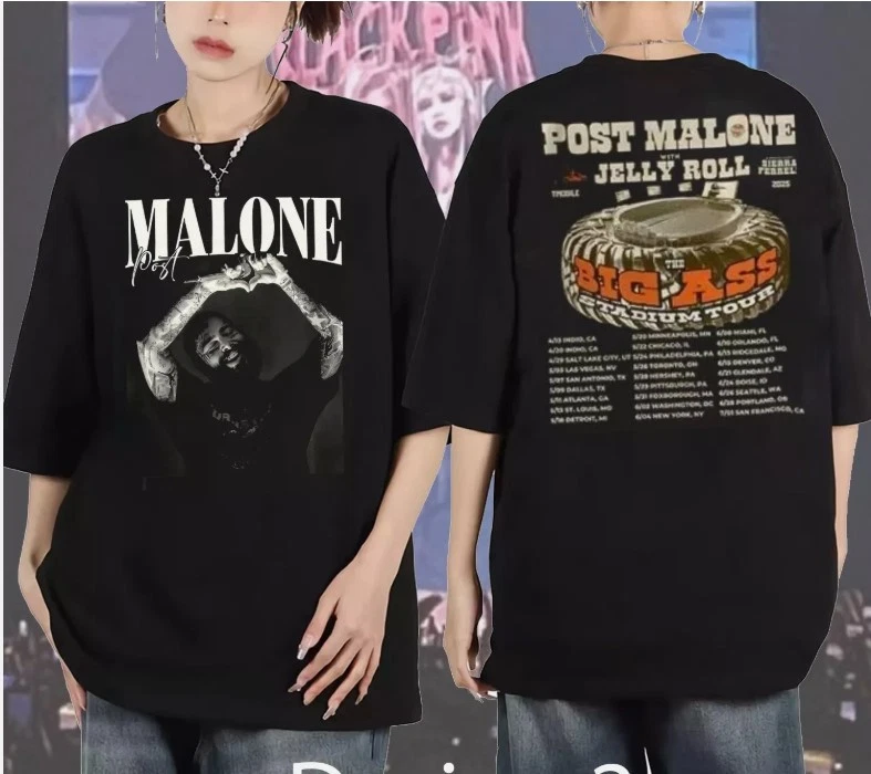 Post Malone With Jelly Roll The Big Ass Stadium Tour 2025 Shirt 2