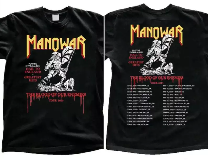 Manowar Tour 2025 Shirt - Heavy Metal Band Shirt For Fans