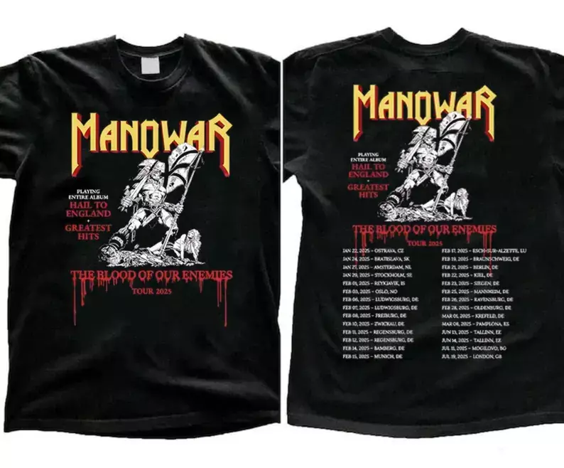 Manowar Tour 2025 Shirt - Heavy Metal Band Shirt For Fans - Unisex Concert Tee
