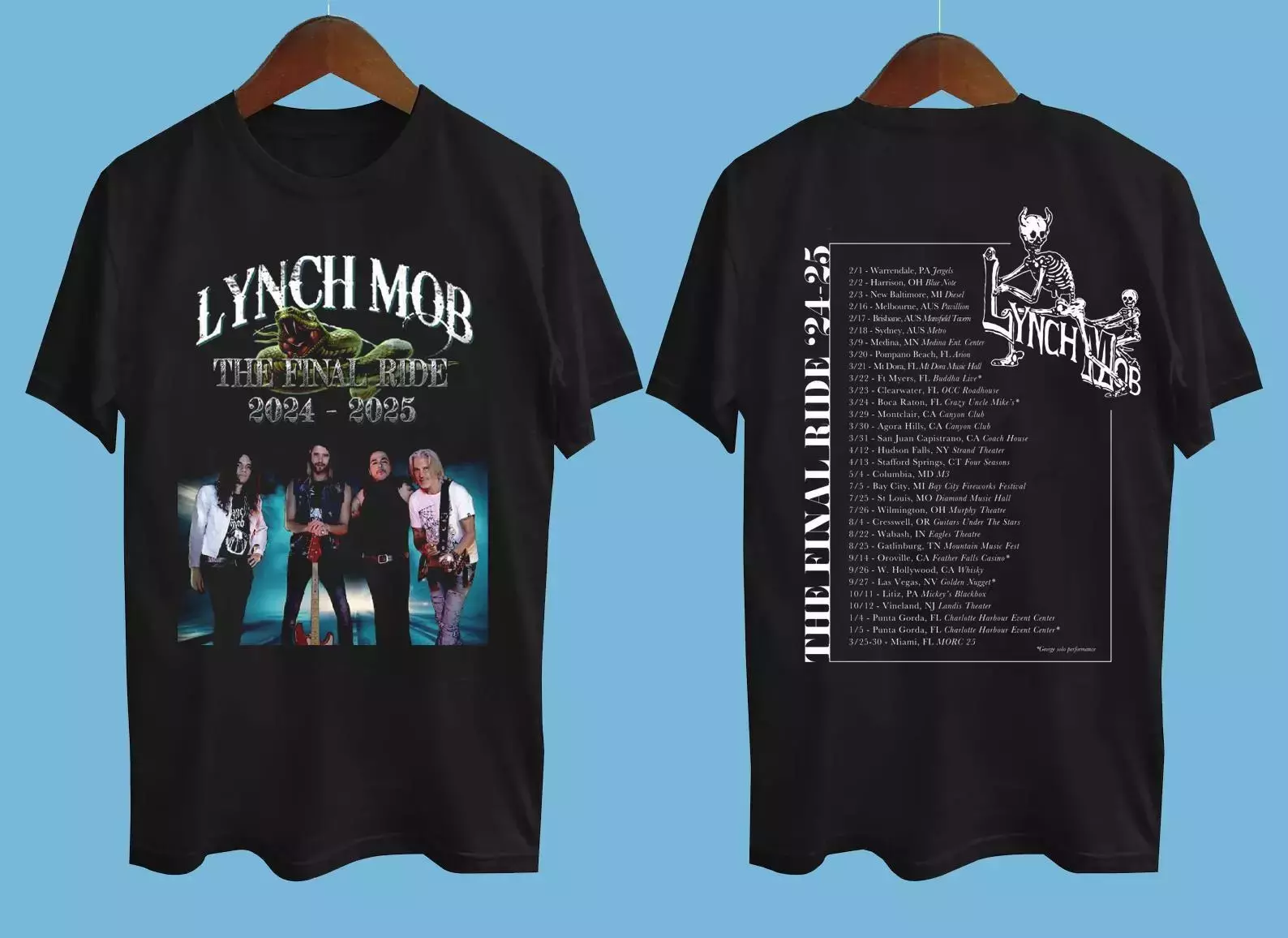 Lynch Mob The Final Ride 2024-2025 Tour Date Black Shirt