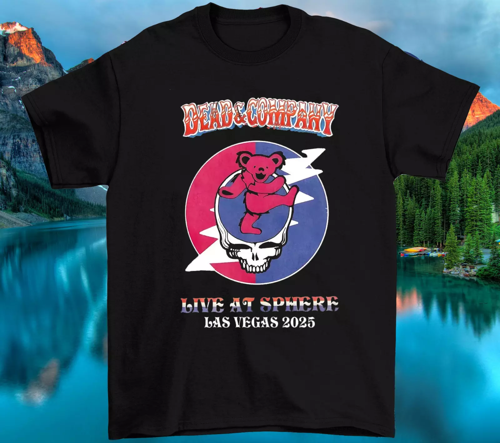 Dead And Company Las Vegas 2025 Logo Tour Chacoal Shirt Kn569