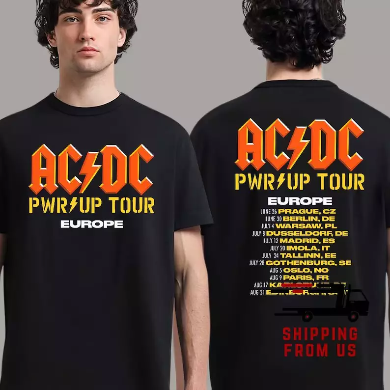 Acdc Pwr Up Tour 2025 Shirt, Acdc Band Europe Tour Unisex Shirt