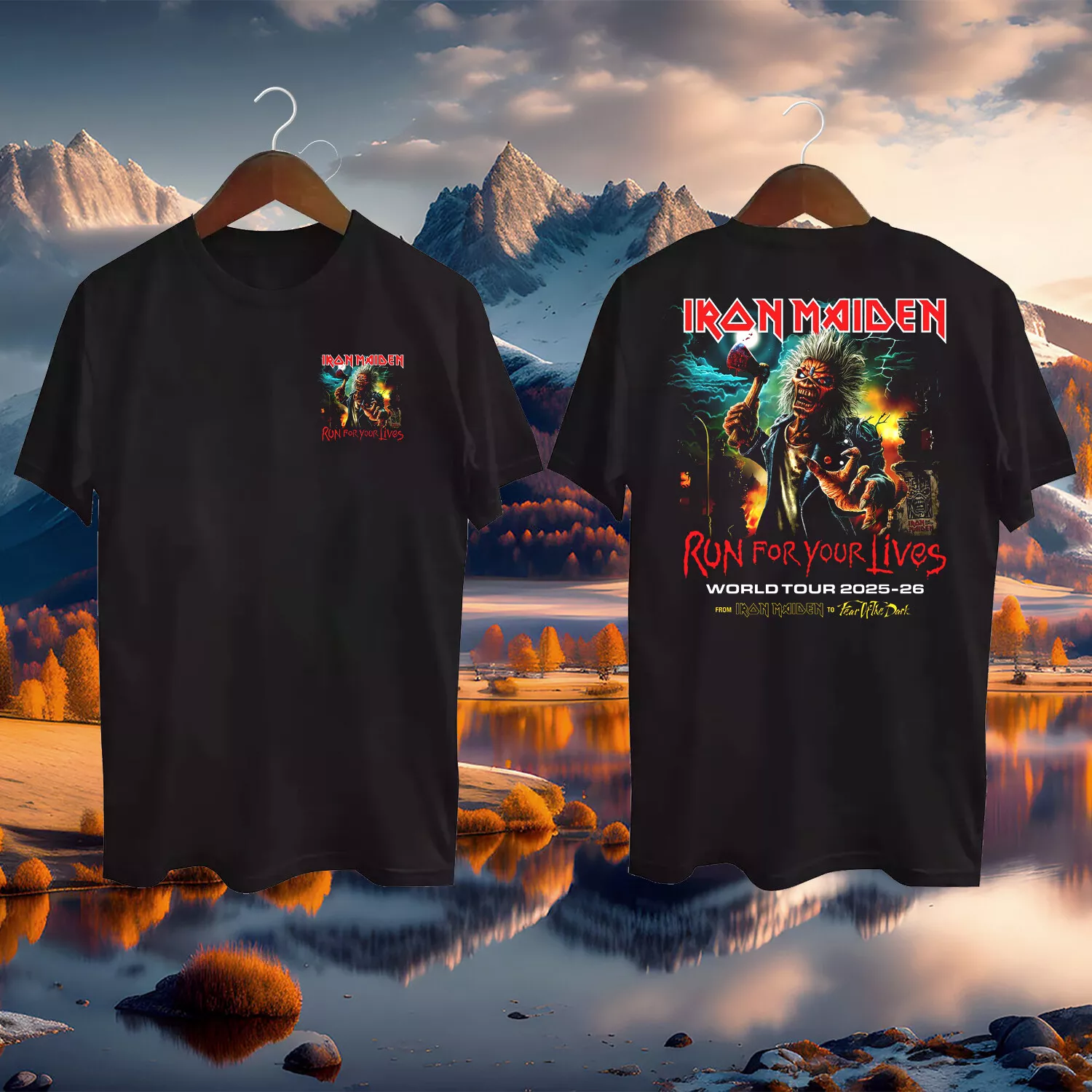 Run For Your Lives World Tour 2025 Iron Maiden To Fear Of The Dark Shirt 