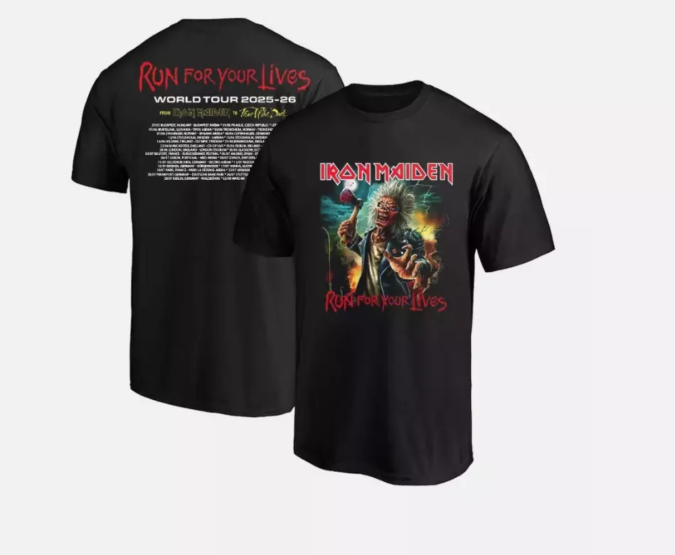 Iron Maiden Run For Your Lives World Tour 2025 26 Two Side Unisex Shirt