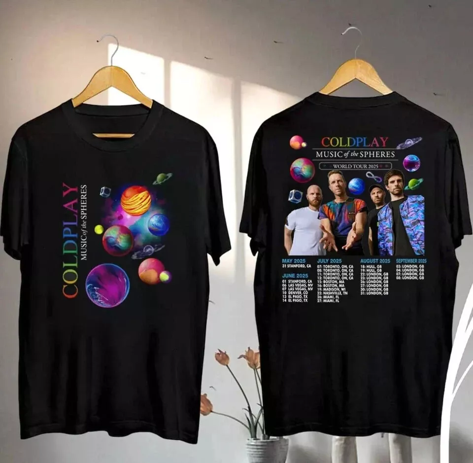 Coldplay Music Of The Spheres Tour 2025 Shirt Coldplay Band Concershirt
