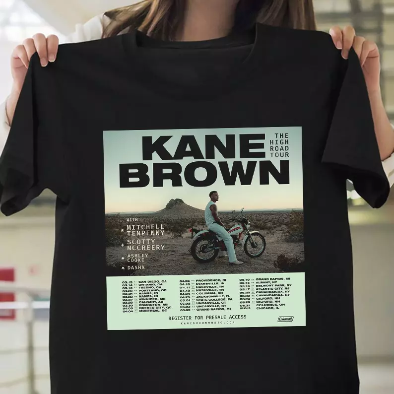 Kane Brown 2025 The High Road Tour Black Shirt 