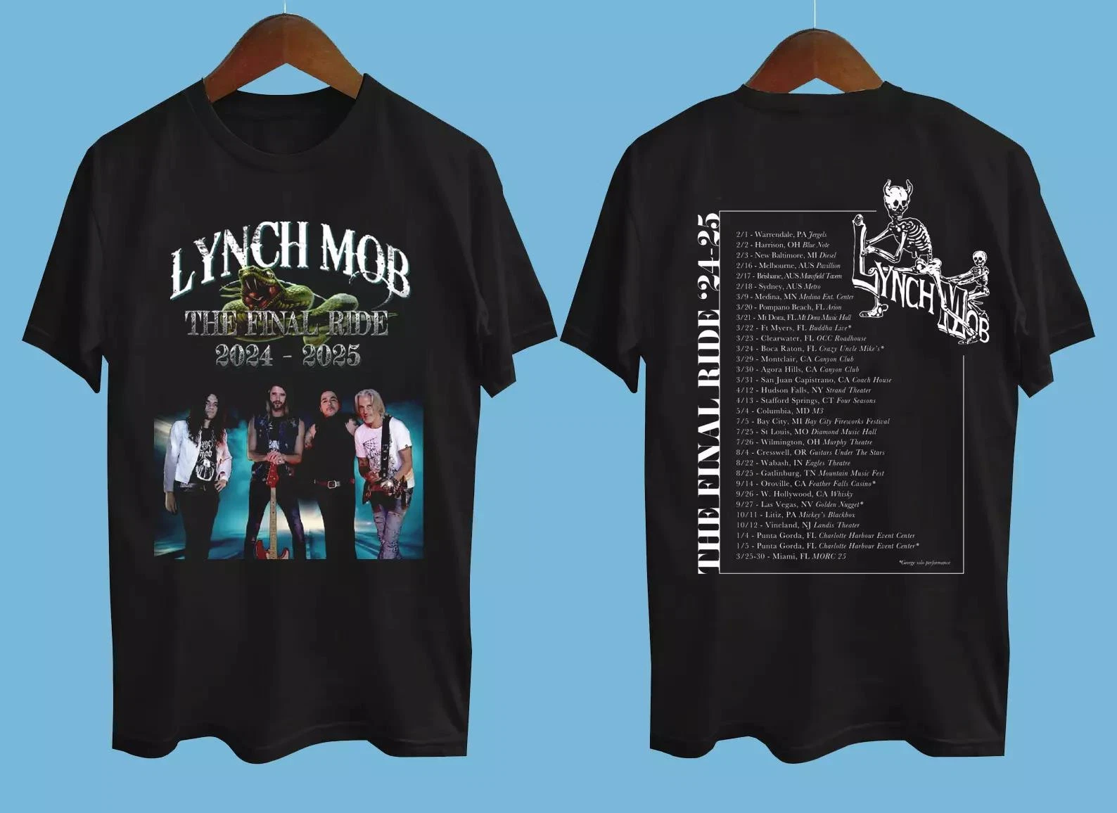 Lynch Mob The Final Ride 2024-2025 Tour Date Black Shirt