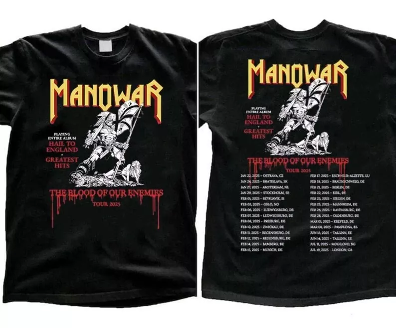 Manowar Tour 2025 Shirt - Heavy Metal Band Shirt For Fans - Unisex Concert