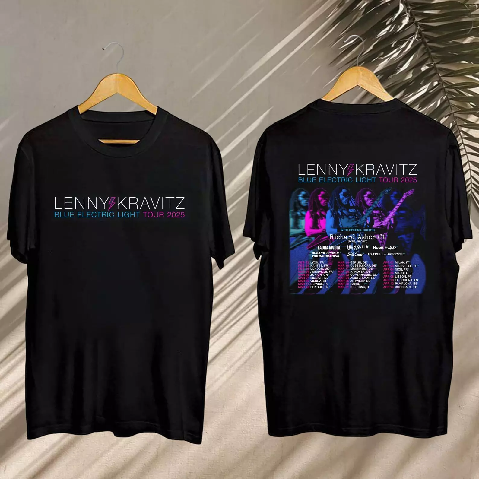 Shirt Lenny Kravitz 2025 Concert, Lenny Kravitz Blue Electric Light Tour 2025 Te