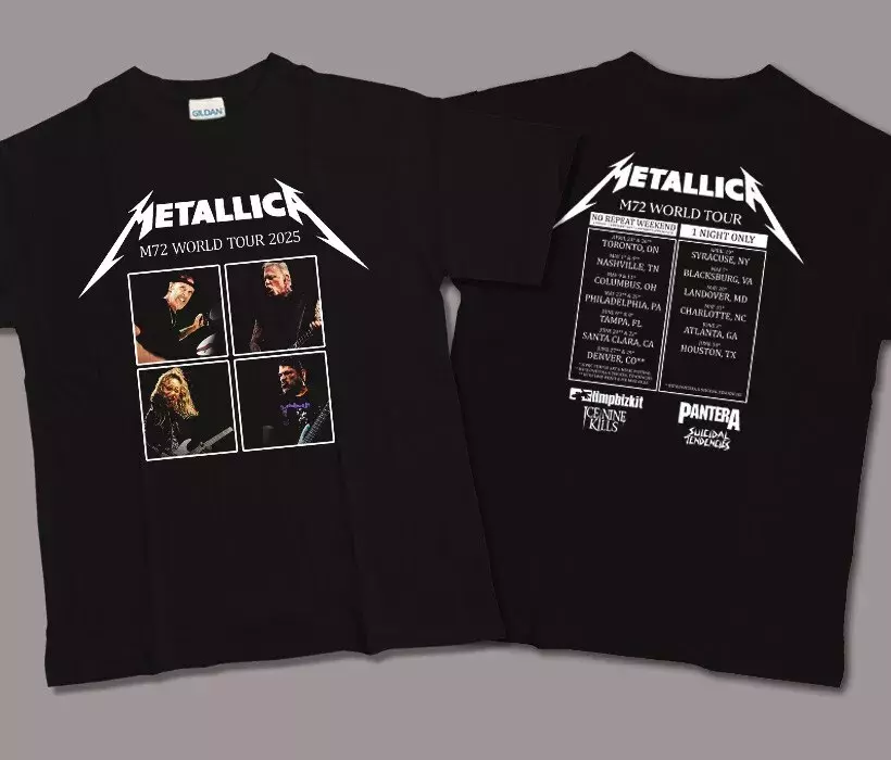 Metallica M72 World Tour 2025 Shirt Cotton Black Gift 