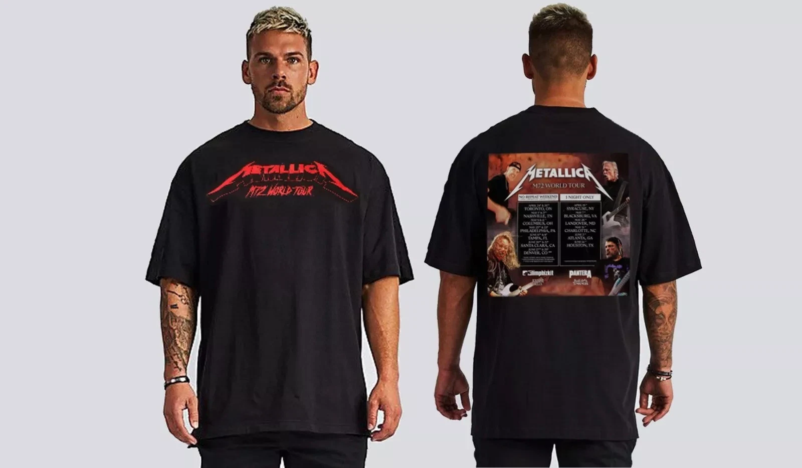 Metallica M72 World Tour 2025 Front And Back Print Black Shirt 
