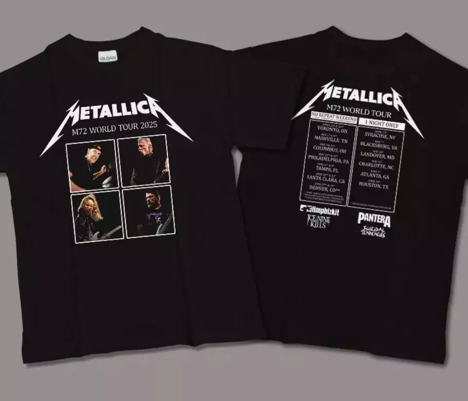 Metallica M72 World Tour 2025 Shirt Cotton Black Gift 