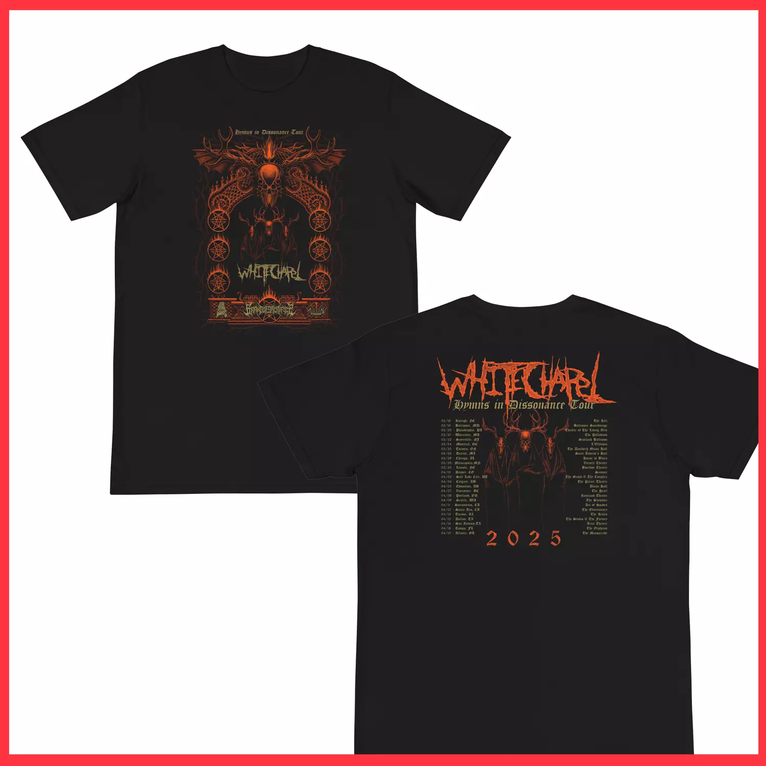 Whitechapel Band 2025 North American Tour Shirt S-3Xl