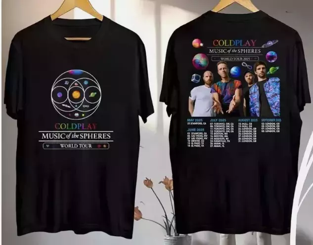 Coldplay Band 2025 Concert Tee, Coldplay Music Of The Spheres Tour 2025 Shirt