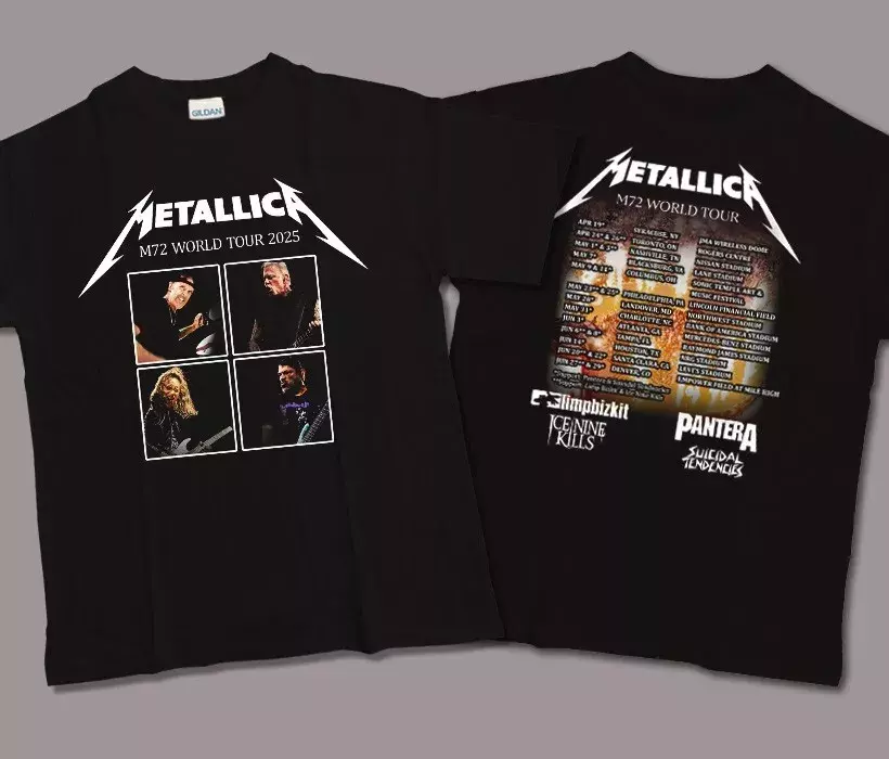 Metallica M72 World Tour 2025 Shirt Cotton Black Gift 