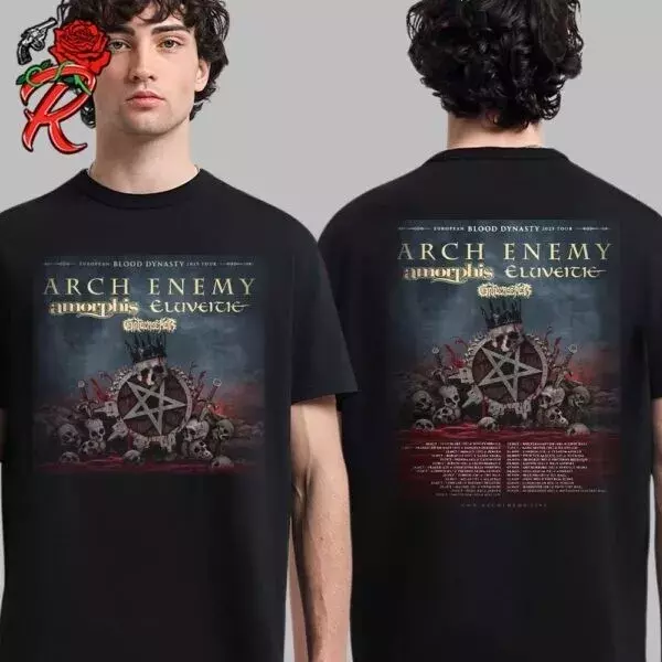 Arch Enemy European Blood Dynasty 2025 Tour Schedule Dates List Tshirt
