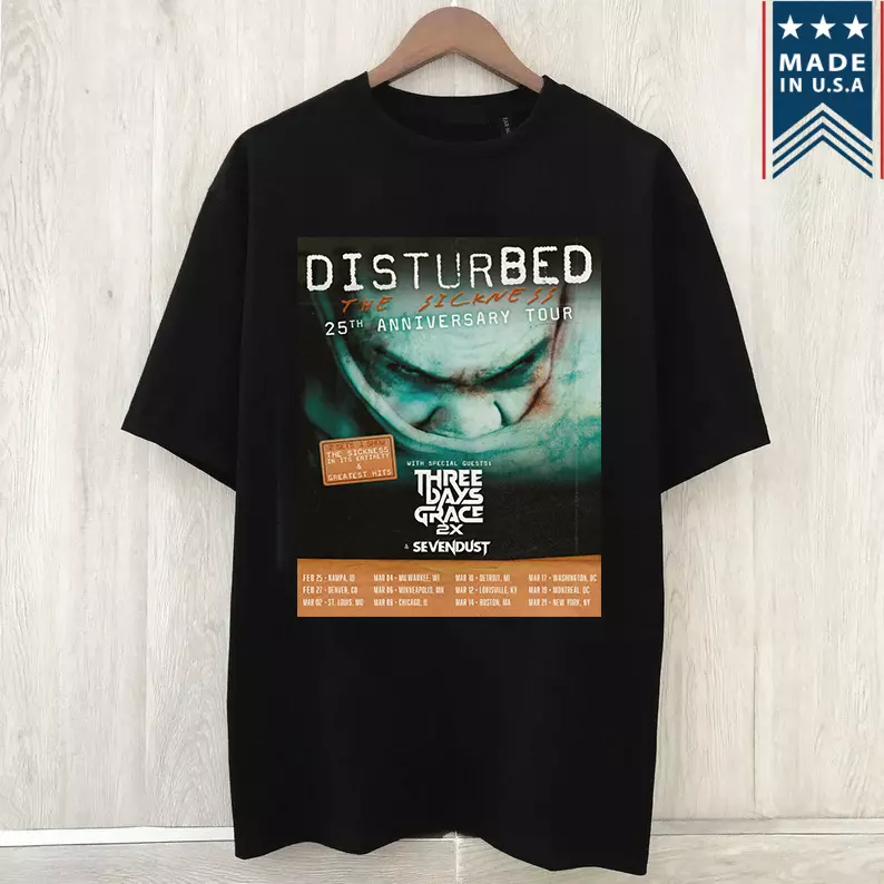 Three Days Grace 2025 Disturbed Tour Shirt Et1162