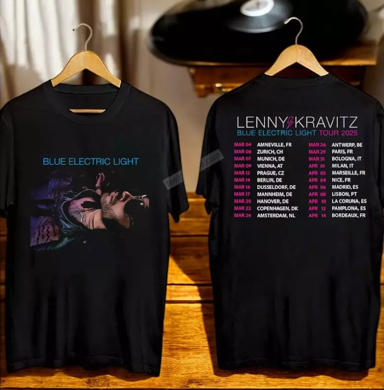 Lenny Kravitz Blue Electric Light Tour Concert 2025 Music Shirt