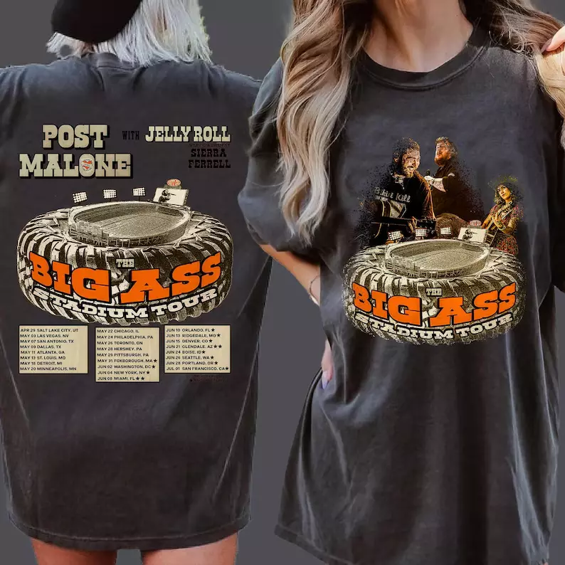 Posty Tshirt, 2025 Post Malone Big Ass Stadium Tour Shirt