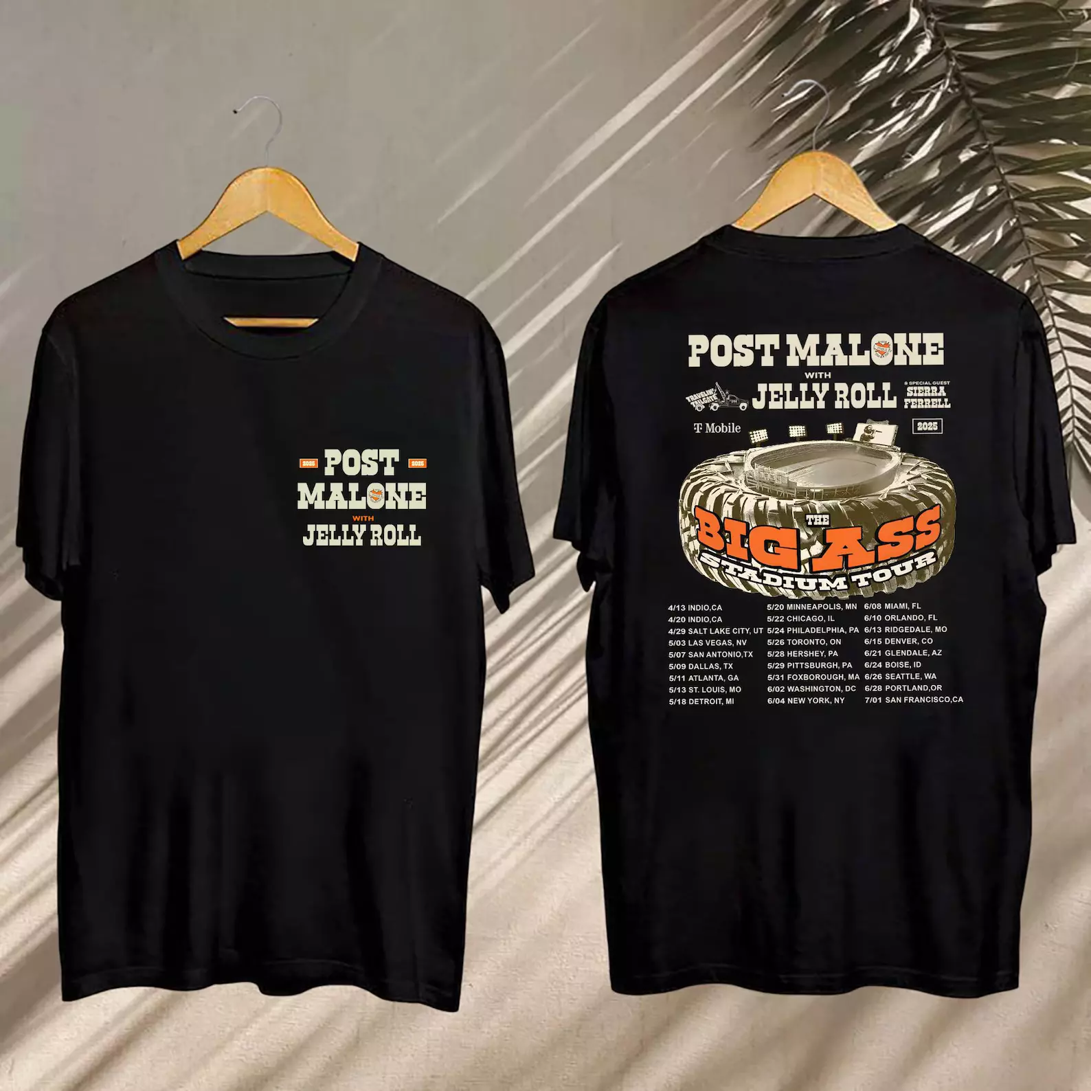 Post Malone And Jelly Roll Tour, Post Malone Big Ass Stadium Tour 2025 Shirt