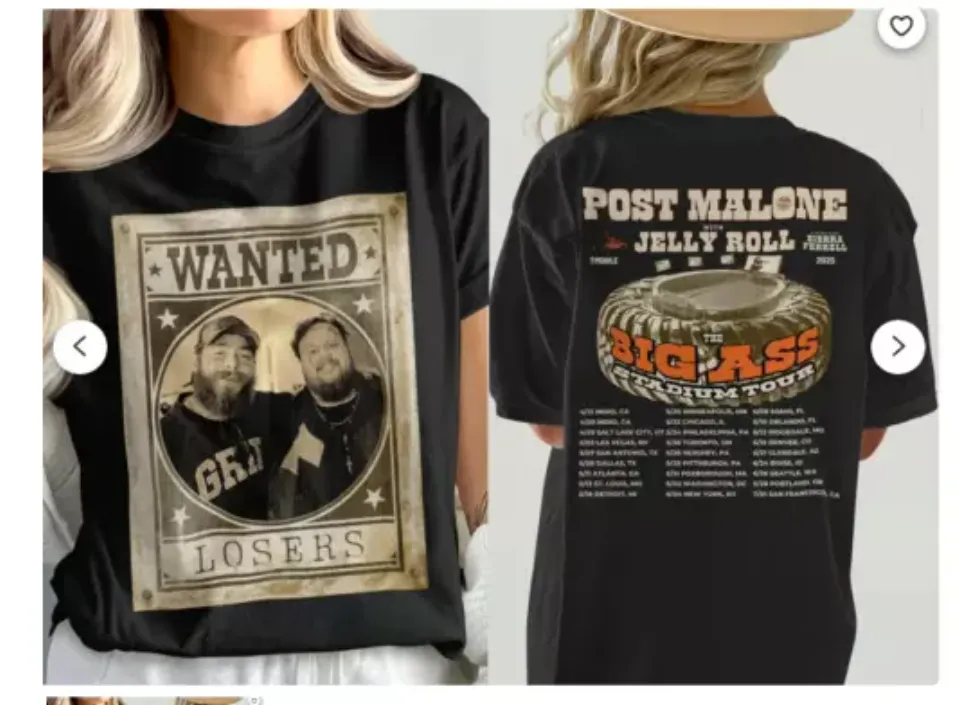 Post Malone, Post Malone Tour, Big Ass Stadium Tour, Posty 2025 Tour Shirt